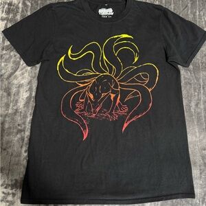 Black and Orange Naruto Shippuden Tee Nine Tailed Fox